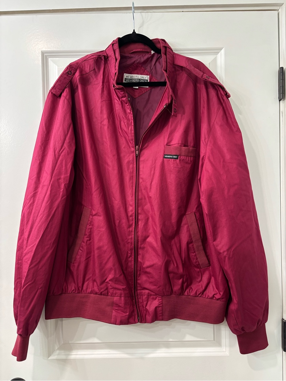 Vintage 80s Members Only Iconic Racer Jacket | Maroon | GREAT CONDITION Size XXL